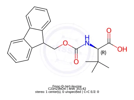Chemical structure of Fmoc-D-tert-leucine