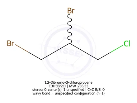Chemical structure of 1,2-Dibromo-3-chloropropane