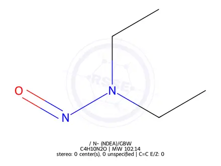 Chemical structure of N,N-diethylnitrous amide