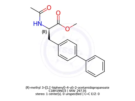 Chemical structure of (R)-methyl 3-([1,1'-biphenyl]-4-yl)-2-acetamidopropanoate