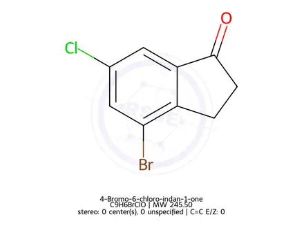 Chemical structure of 4-Bromo-6-chloro-indan-1-one