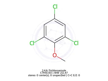 Chemical structure of 2,4,6-Trichloroanisole