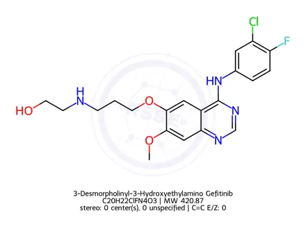 Chemical structure of 3-Desmorpholinyl-3-Hydroxyethylamino Gefitinib