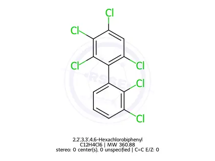 Chemical structure of 2,2',3,3',4,6-Hexachlorobiphenyl