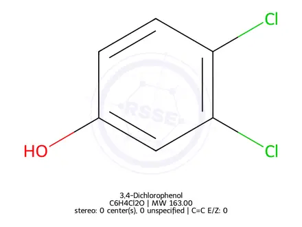 Chemical structure of 3,4-Dichlorophenol