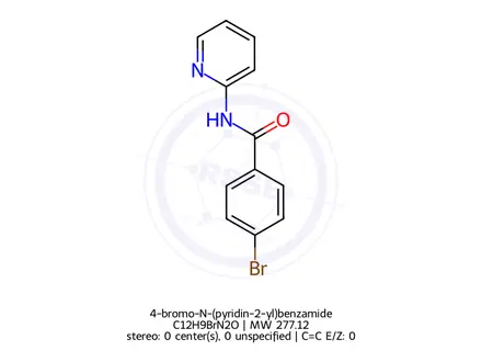 Chemical structure of 4-bromo-N-(pyridin-2-yl)benzamide