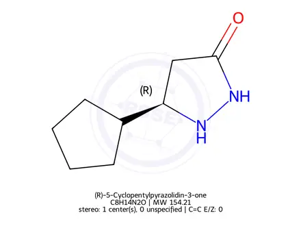 Chemical structure of (R)-5-Cyclopentylpyrazolidin-3-one