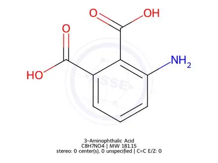 Chemical structure of 3-Aminophthalic Acid