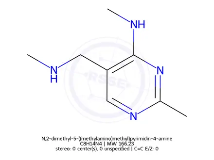 Chemical structure of N,2-dimethyl-5-((methylamino)methyl)pyrimidin-4-amine