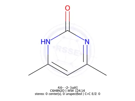 Chemical structure of 2-Hydroxy-4,6-dimethyl Pyrimidine