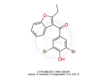 Chemical structure of Benzbromarone