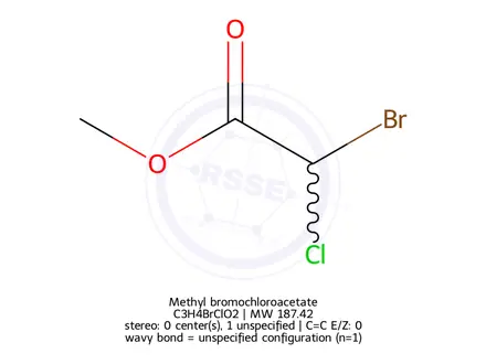Chemical structure of Methyl bromochloroacetate