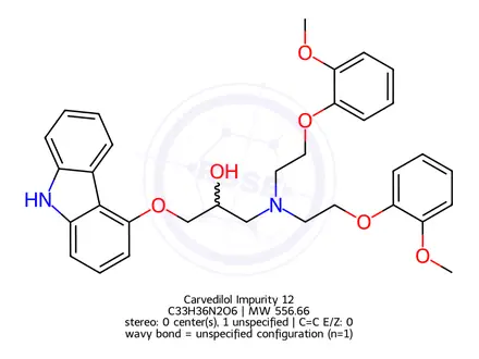 Chemical structure of 1-((9H-Carbazol-4-yl)oxy)-3-(bis(2-(2-methoxyphenoxy)ethyl)amino)propan-2-ol