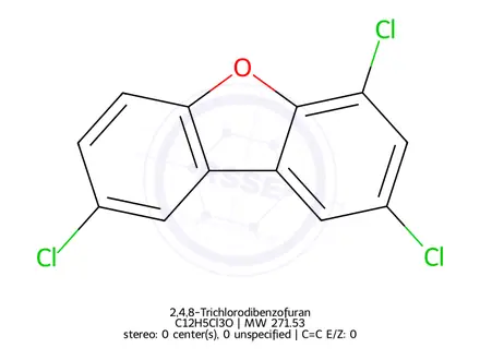 Chemical structure of 2,4,8-trichlorodibenzofuran