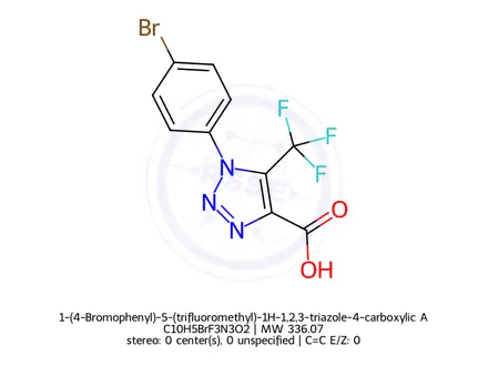 Chemical structure of 1-(4-Bromophenyl)-5-(trifluoromethyl)-1H-1,2,3-triazole-4-carboxylic Acid