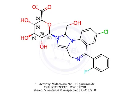 Chemical structure of 1�-Acetoxy Midazolam N2-�-D-glucuronide