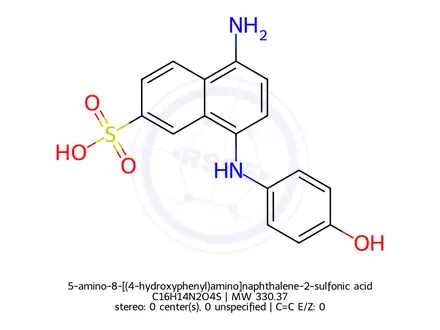 Chemical structure of 5-amino-8-[(4-hydroxyphenyl)amino]naphthalene-2-sulfonic acid