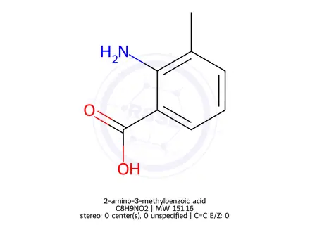 Chemical structure of 2-amino-3-methylbenzoic acid
