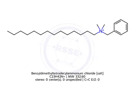 Chemical structure of Benzyldimethyltetradecylammonium chloride