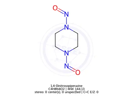 Chemical structure of 1,4-Dinitrosopiperazine