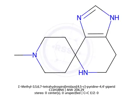 Chemical structure of 1'-Methyl-3,5,6,7-tetrahydrospiro[imidazo[4,5-c]-pyridine-4,4'-piperidine]