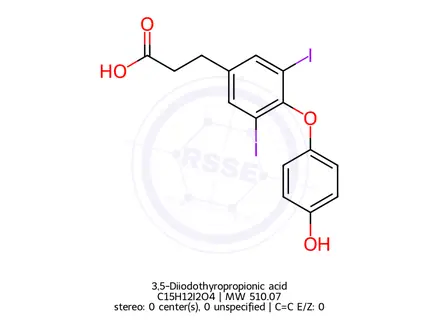 Chemical structure of 3,5-Diiodothyropropionic acid