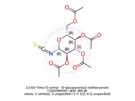 Chemical structure of 2,3,4,6-Tetra-O-acetyl-β-D-glucopyranosyl isothiocyanate