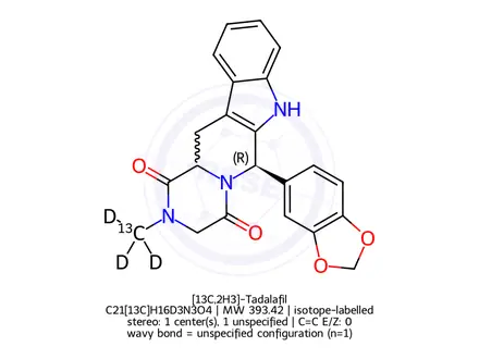 Chemical structure of [13C,2H3]-Tadalafil