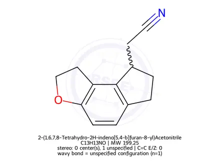 Chemical structure of 2-(1,6,7,8-Tetrahydro-2H-indeno[5,4-b]furan-8-yl)Acetonitrile