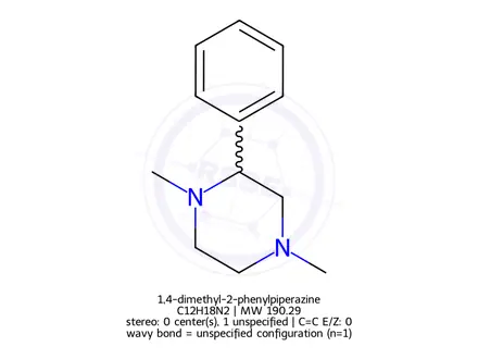 Chemical structure of 1,4-dimethyl-2-phenylpiperazine