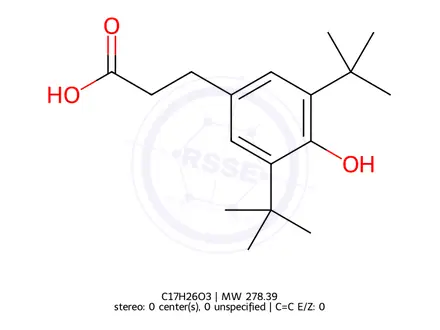 Chemical structure of 3-(3,5-Di-tert-butyl-4-hydroxyphenyl)propionic acid