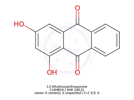 Chemical structure of 1,3-Dihydroxyanthraquinone