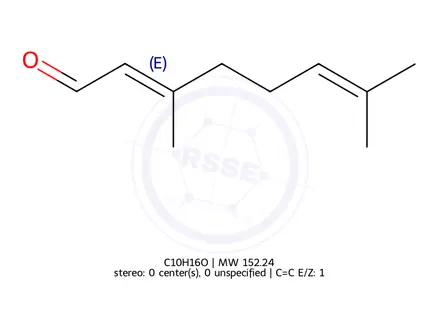 Chemical structure of (E)-Citral