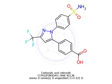 Chemical structure of Celecoxib Carboxylic Acid