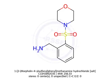 Chemical structure of 1-[2-(Morpholin-4-ylsulfonyl)phenyl]methanamine hydrochloride