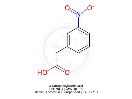 Chemical structure of 3-Nitrophenylacetic acid