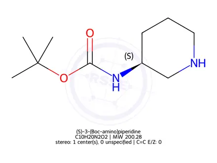 Chemical structure of (S)-3-(Boc-amino)piperidine