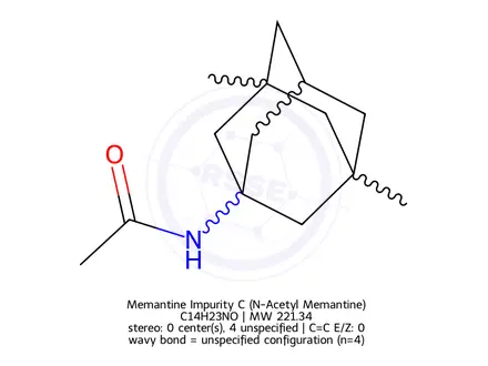 Chemical structure of Memantine Impurity C (N-Acetyl Memantine)