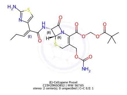 Chemical structure of (E)-Cefcapene Pivoxil