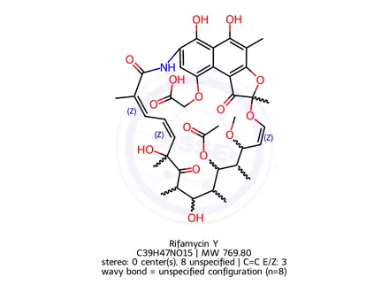 Chemical structure of Rifaximin Impurity D(EP),Rifaximin Y