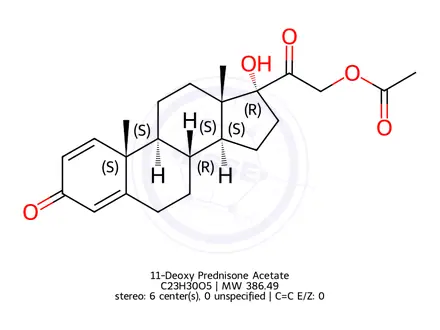 Chemical structure of 11-Deoxyprednisone acetate