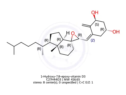 Chemical structure of 1-Hydroxy-7,8-epoxy-vitamin D3