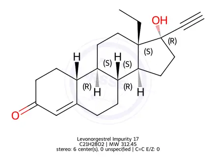 Chemical structure of Levonorgestrel Impurity 17