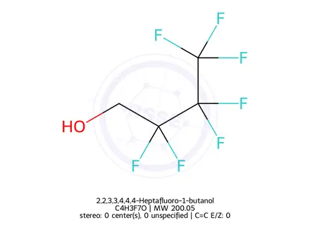 Chemical structure of 1,1-Dihydroperfluorobutyl alcohol