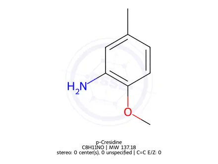 Chemical structure of p-Cresidine