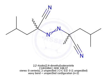 Chemical structure of 2,2'-Azobis(2,4-dimethyl)valeronitrile