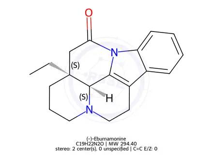 Chemical structure of (-)-Eburnamonine