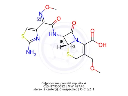 Chemical structure of Cefpodoxime proxetil impurity A