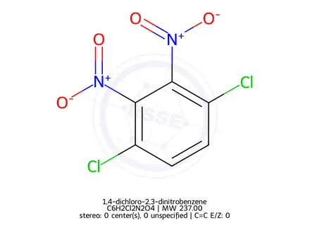 Chemical structure of 1,4-dichloro-2,3-dinitrobenzene