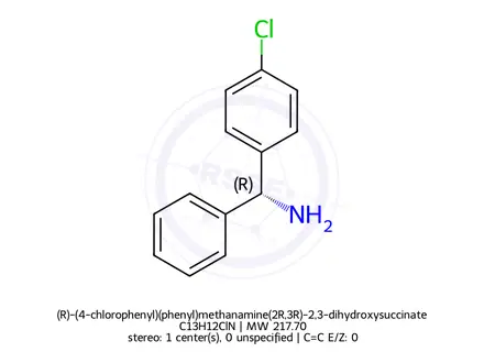 Chemical structure of (R)-(+)-(4-chloro phenyl)phenyl methyl amine